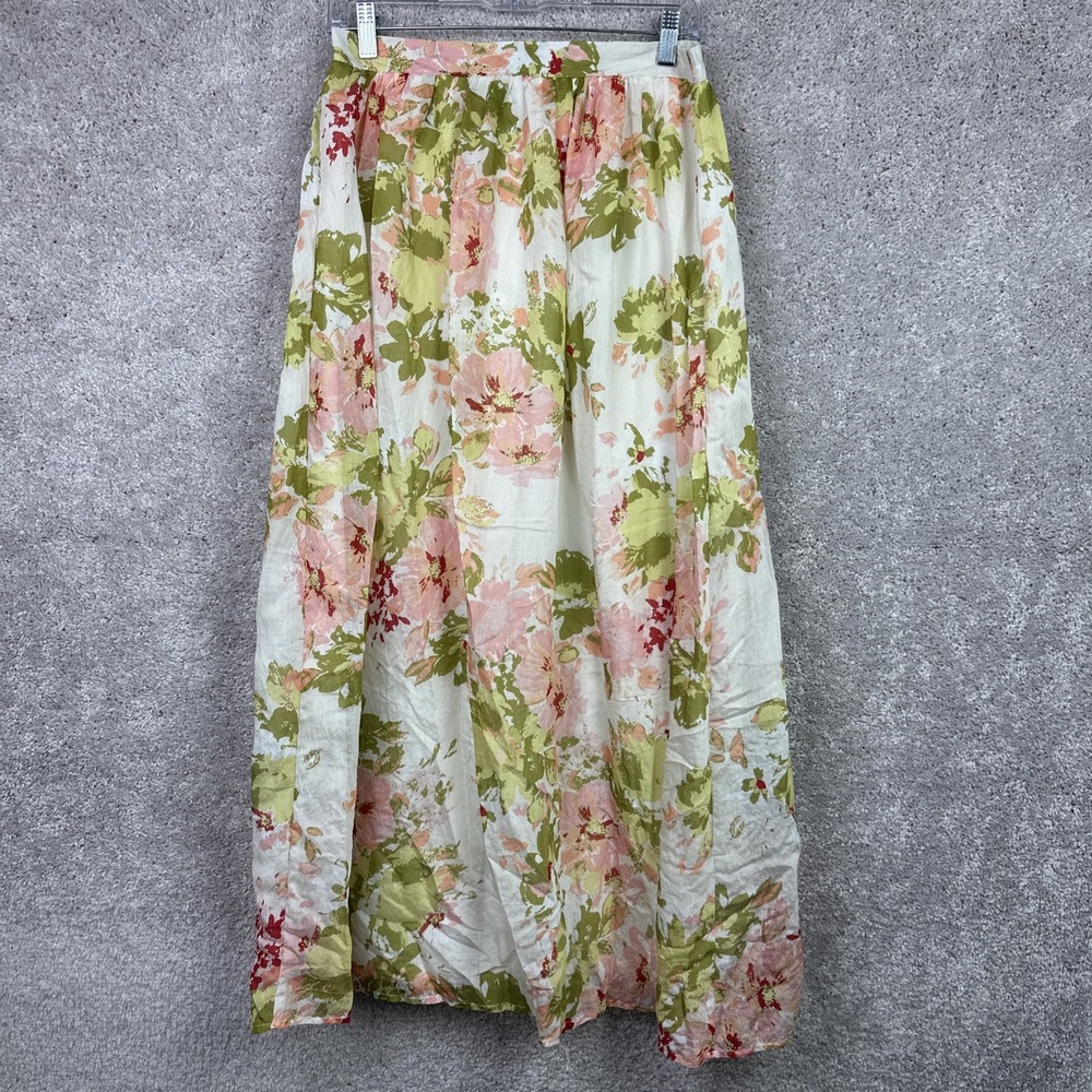 Calypso St. Barth  Floral Maxi Skirt Pull On‎ Women's Size Small Chiffon Lined